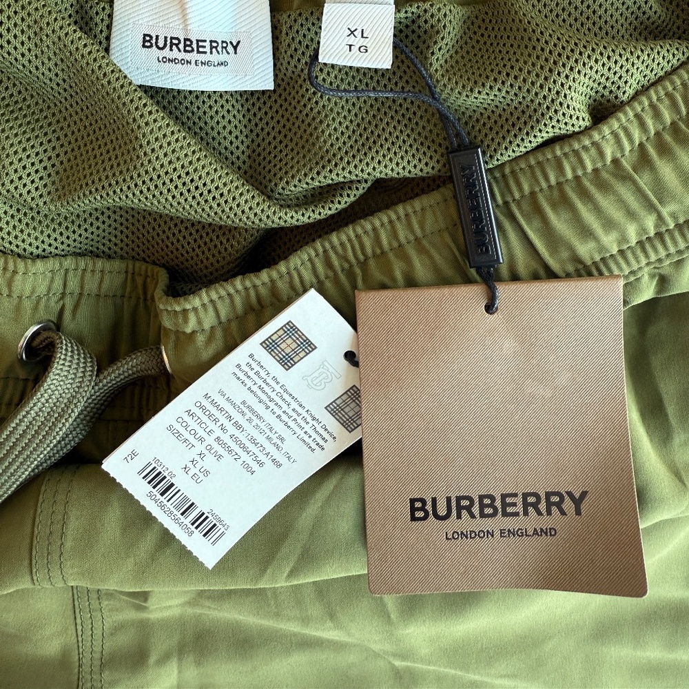 NEW - BURBERRY MENS MARTIN LOGO SWIM TRUNKS